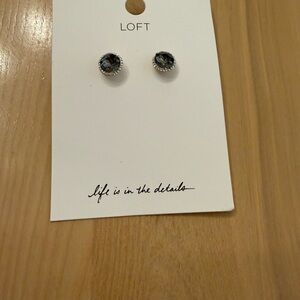LOFT Crystal Stud Earrings - Smoky Gray Stones